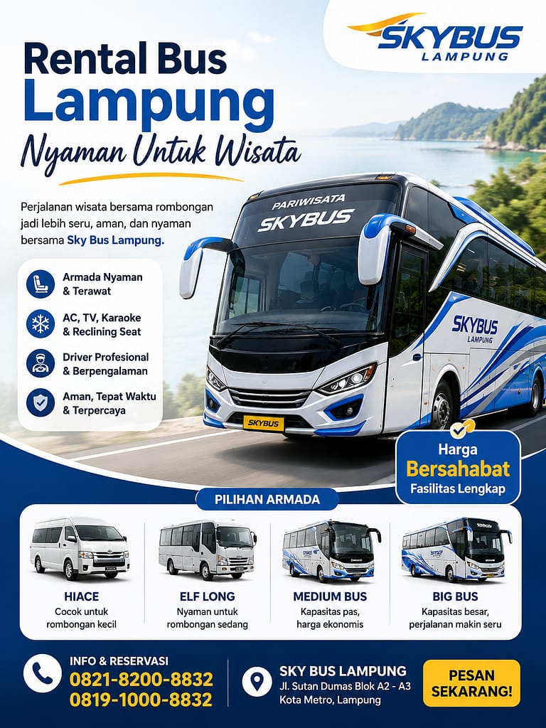 Sewa Bus Pariwisata Bandar Lampung Skybus