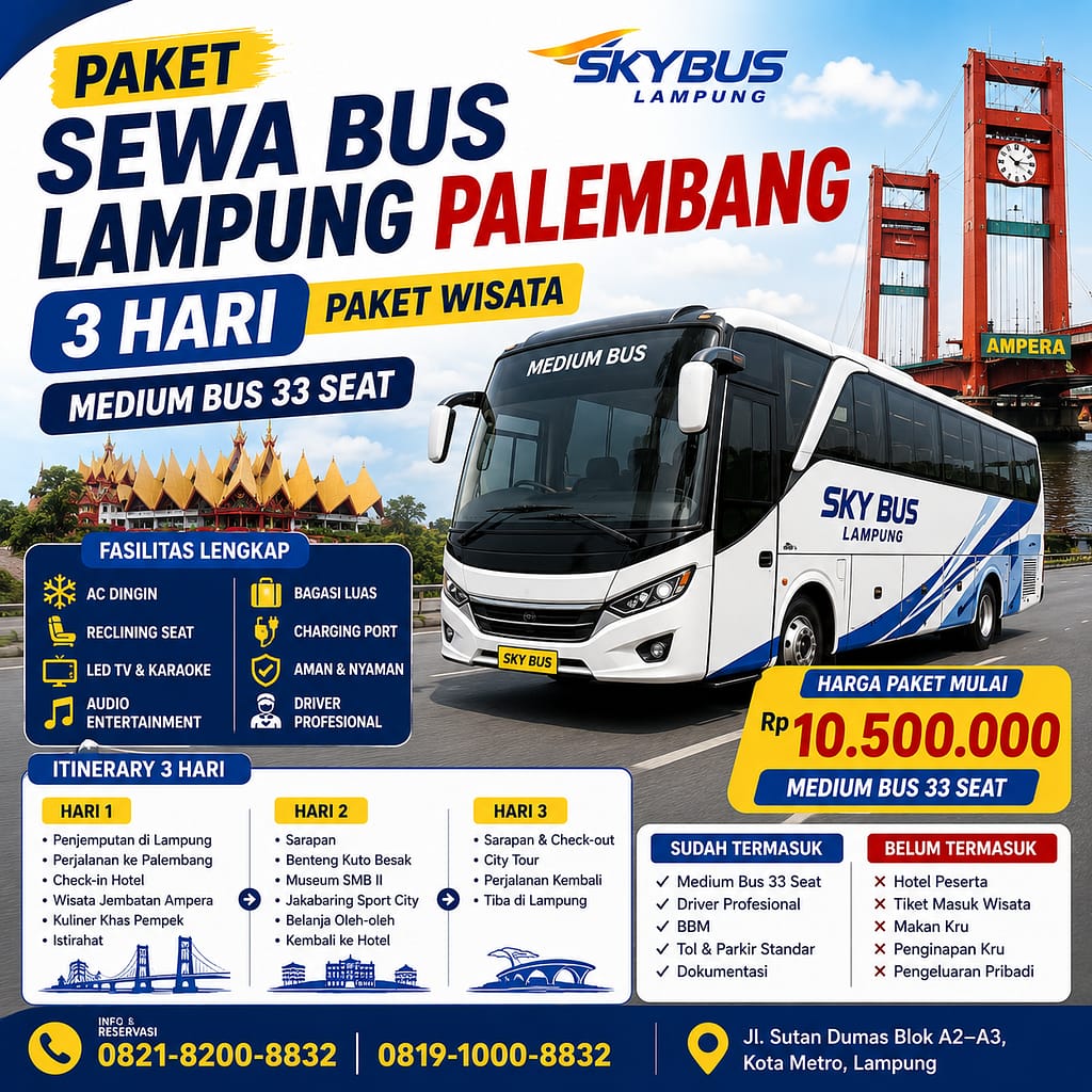 Sewa Bus Lampung Ke Palembang baru